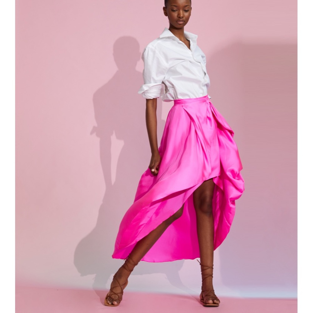 Cynthia Rowley silk bow skirt size4-hot pink - brand new with tags- never worn-